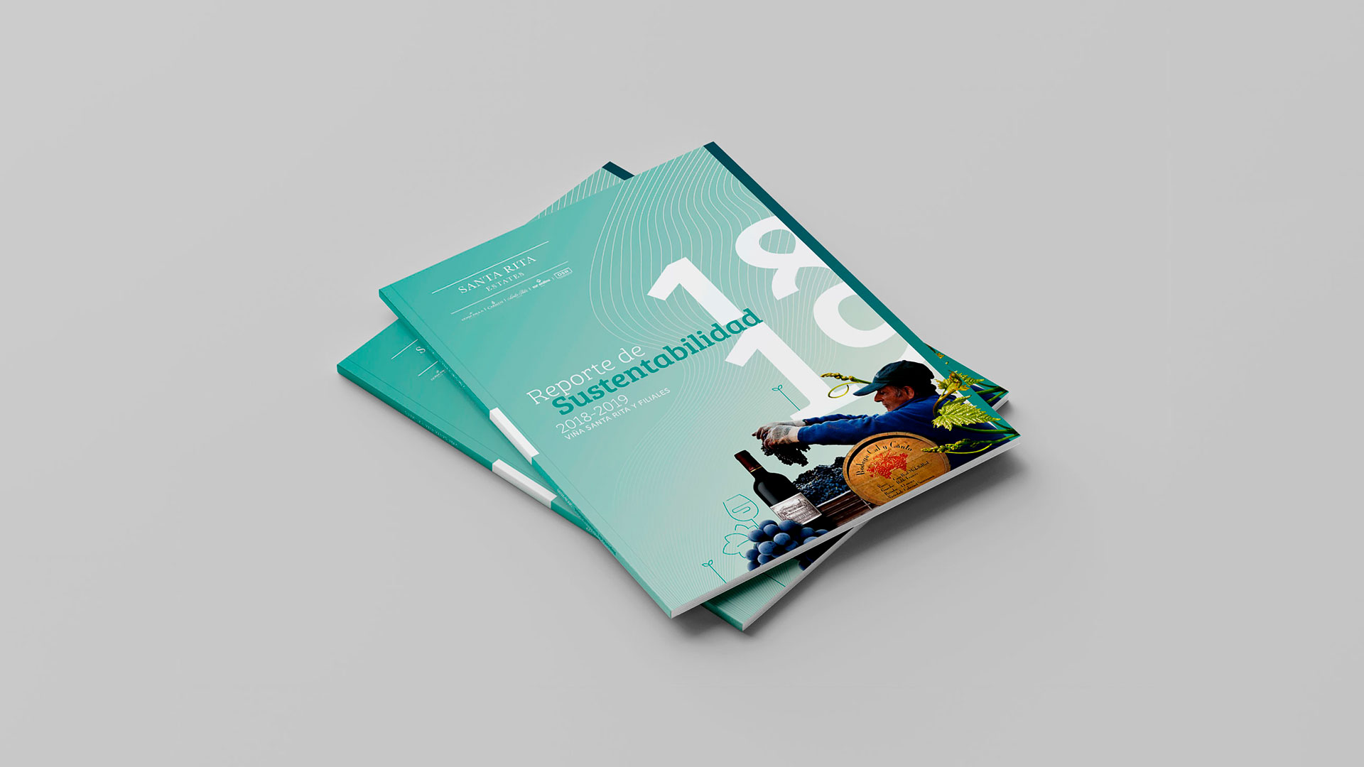 Diseño de portada para Reporte de Sustentabilidad Viña Santa Rita 2018/19