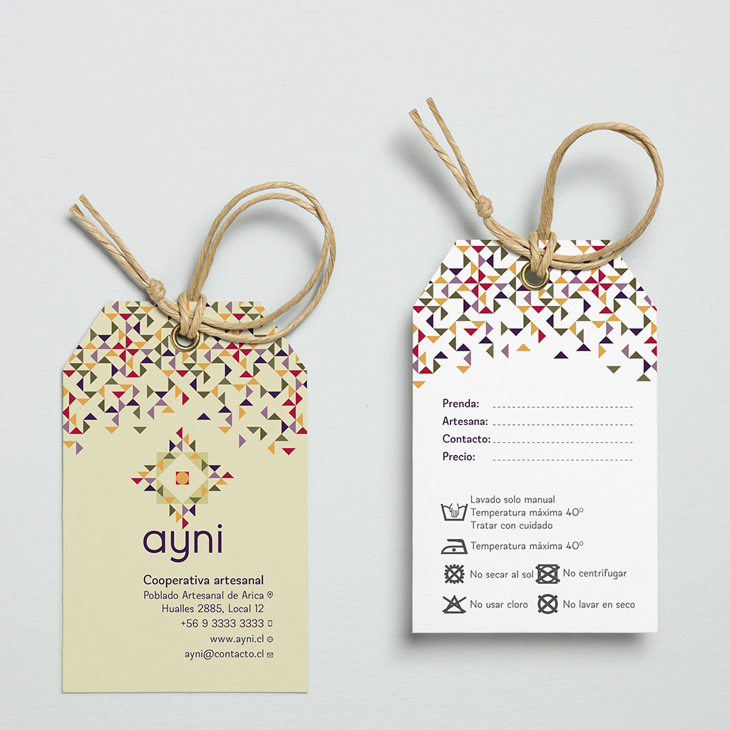 Diseño Etiquetas de Productos Ayni Textil