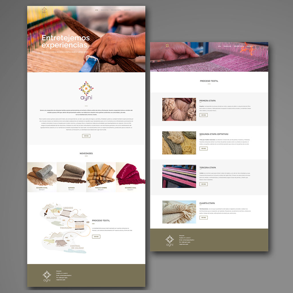 Diseño Sitio Web Ayni Textil